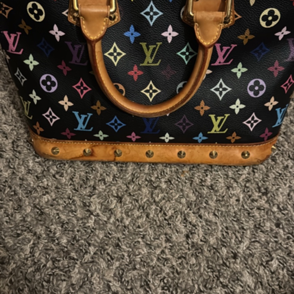 Louis Vuitton Black Satchel with Iconic Monogram